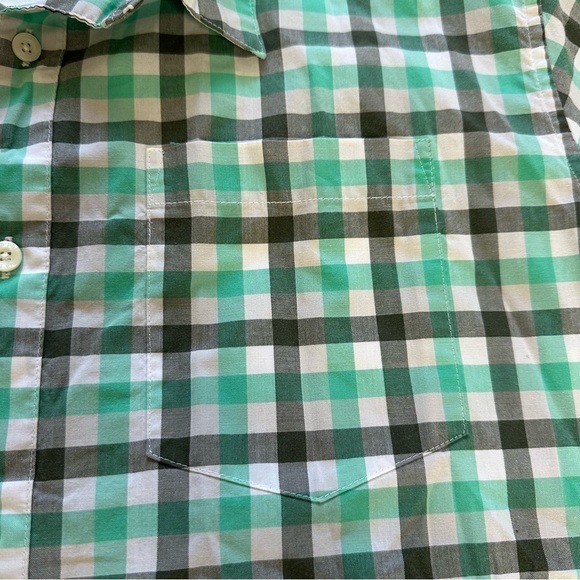 Patagonia Organic Cotton Shirt Mens Large Green Plaid Short Sleeve Button Up - Picture 8 of 8